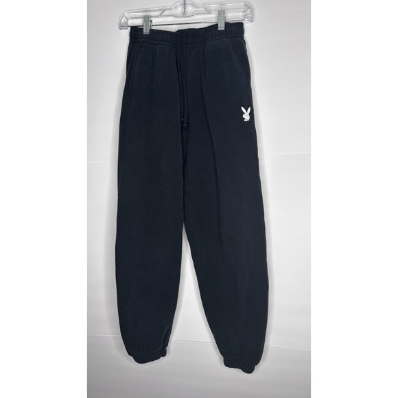 Playboy by PacSun Black Joggers Sweatpants Women's XS Drawstring Logo - Picture 1 of 4